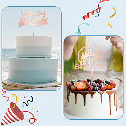 3Pcs 3 Styles Acrylic Cake Toppers&nbsp;FIND-TA0010-38A