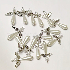 100Pcs 10 Styles Tibetan Style Alloy Fairy Wing Beads&nbsp;TIBEB-CJ0001-27