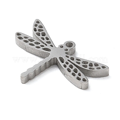 変色しない304ステンレススチールペンダント  レーザー切断  トンボチャーム  ステンレス鋼色  10.5x15x1.5mm  穴：0.9mm&nbsp;STAS-N104-02P