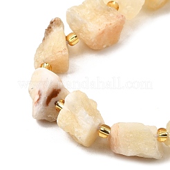 Raw Rough Natural Yellow Jade Beads Strands&nbsp;G-Z087-A08