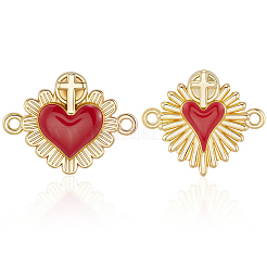 6Pcs 2 Styles Brass Enamel Connector Charms&nbsp;KK-BBC0019-84