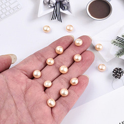 天然な培養された淡水パールビーズ  片穴  半円/ドーム  桃パフ  8~8.5x5~5.5mm  穴：0.8mm  約 2 ピース/ペア  66 個 (33 ペア)/ボード&nbsp;PEAR-N020-08A