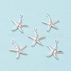 304ステンレスペンダント  ヒトデ/海星  銀  17.5x15.5x2mm  穴：1mm&nbsp;STAS-F180-04S