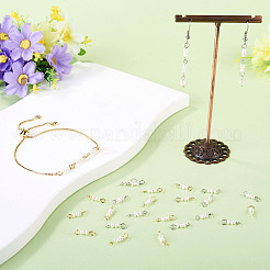 30Pcs 2 Styles Natural Pearl Rondelle Beaded Connector Charms&nbsp;PALLOY-TA00392