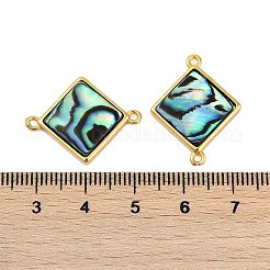 Brass Pave Natural Paua Shell Connector Charms&nbsp;KK-M299-01A-G