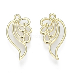 Hollow Alloy Kitten Open Back Bezel Pendants&nbsp;PALLOY-WH0080-18KCG-RS