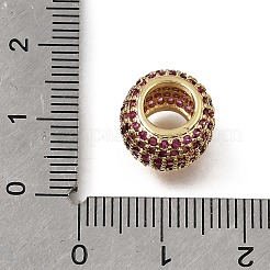 Brass Red Corundum European Beads&nbsp;KK-C262-18G