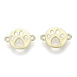 Hollow Alloy Kitten Open Back Bezel Links&nbsp;PALLOY-WH0080-14KCG-RS