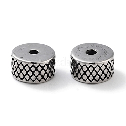 304ステンレススチールビーズ  菱形を持つ列  アンティークシルバー  8.5x4.5mm  穴：1.6mm&nbsp;STAS-M057-30AS
