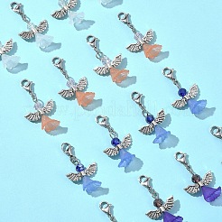 16Pcs 4 Colors Angel Glass Acrylic Pendants&nbsp;HJEW-FS00015