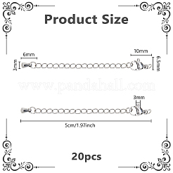 20Pcs 304 Stainless Steel Chain Extender&nbsp;STAS-DC0016-92P