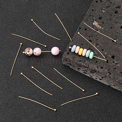 真鍮のボールヘッドピン  カドミウムフリー＆ニッケルフリー＆鉛フリー  18KGP本金メッキ  39x0.5mm  24ゲージ  ヘッド：2mm&nbsp;KK-L137-15G-NR