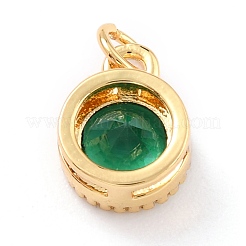 Real 18K Gold Plated Brass Inlaid Cubic Zirconia Charms&nbsp;ZIRC-L100-081G-01
