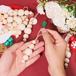 Wood Round Beads Pendant Decoration&nbsp;HJEW-CA00009