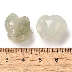 天然の翡翠彫刻ビーズ  キツネ  18~19x18x11~12mm  穴：1.4mm&nbsp;G-P550-14E