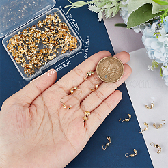 100種類の真鍮ボールチープ5個  カロット終了  クラムシェルノットカバー  フラワー＆シェル＆ハート＆スター＆ラウンド  14KGP本金メッキ  10~11x5mm  穴：0.9mm  内径：4.5mm  20個/スタイル&nbsp;KK-BBC0009-04