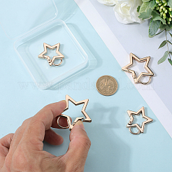 4Pcs 2 Styles Zinc Alloy Spring Gate Rings&nbsp;FIND-GF0007-56KCG