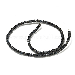 染め天然淡水シェルビーズ連売り  ロンデル  ブラック  1~4.5x4~4.5x2~4.5mm  穴：0.5mm  約159個/連  15.12''（38.4センチメートル）&nbsp;BSHE-G039-07M