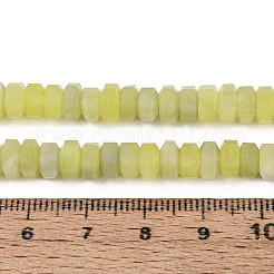 天然石レモンジェイド翡翠ビーズ連売り  多面カット  六角  6.5~7x3~3.5mm  穴：0.8~1mm  約109~113個/連  14.76~15.16インチ（37.5~38.5cm）&nbsp;G-N357-14A-14