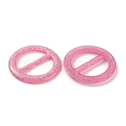 Flat Round Resin Buckle Clasps&nbsp;CRES-WH0013-15K