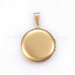 イオンプレーティング（IP）316ステンレススチールロケットペンダント  フラットラウンド  18KGP本金メッキ  31x27.5x5mm  穴：10x5mm  20mm内径&nbsp;X-STAS-O103-30G