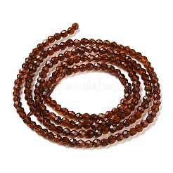 透明ガラスビーズ連売り  多面カットラウンド  ココナッツブラウン  2.3x2mm  穴：0.8mm  約145~150個/連  34~35cm&nbsp;GLAA-H021-03-01
