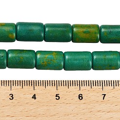 合成ターコイズビーズ連売り  列  染め  濃い緑  12x8mm  穴：1.2mm  約32個/連  15.35インチ（39cm）&nbsp;G-C101-P01-01