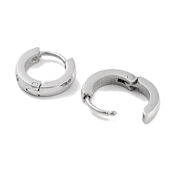 304 Stainless Steel Pave Clear Cubic Zirconia Huggie Hoop Earrings for Women&nbsp;EJEW-C096-04P