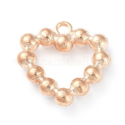 プラスチック模造パールのペンダント  合金パーツ  ハート  ゴールドカラー  19.5x19.5x4.5mm  穴：2mm&nbsp;PALLOY-WH0068-36G