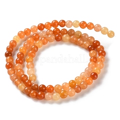 天然石レッドアベンチュリンビーズ連売り  ラウンド  4mm  穴：0.8mm  約86個/連  15.16インチ（38.5cm）&nbsp;X-G-L609-A02-03