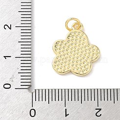 真鍮製エナメルペンダント  丸カン付き  鉛フリー＆カドミウムフリー  長持ちメッキ  18KGP本金メッキ  ラックめっき  花  17.5x15x2mm  穴：3.2mm&nbsp;KK-L239-052B-G
