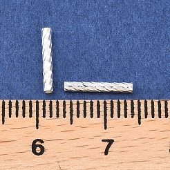 真鍮の質感のあるチューブビーズ  銀  10x1.5mm  穴：1mm&nbsp;KK-H250-01A-S