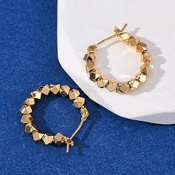 Brass Polygon Hoop Earrings&nbsp;EJEW-A143-08G