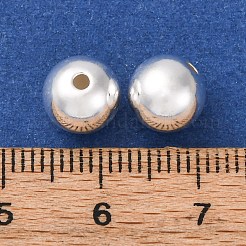 上質な銀の丸いビーズ  銀  8mm  穴：1.4mm&nbsp;STER-A047-08A-S