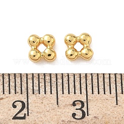 真鍮ビーズ  ニッケルフリー  菱形  18KGP本金メッキ  5x5x2mm  穴：1.2mm&nbsp;KK-Z136-66G
