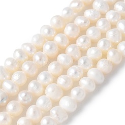 天然養殖淡水パールビーズ連売り  ポテト  グレード2a++  雪  4~5mm  穴：0.6mm  約84~87個/連  14.09''~14.96''（35.8~38センチメートル）&nbsp;PEAR-I007-07Q-04A-01