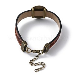 Alloy Flat Round Link Bracelet Settings fit for Cabochons&nbsp;FIND-M009-01AB