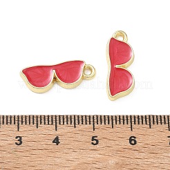 合金エナメルチャーム  メガネチャーム  長持ちメッキ  ゴールドカラー  ゴールドカラー  20.5x7.5x2.5mm  穴：1.8mm&nbsp;FIND-D044-02G