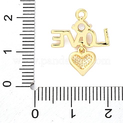 Brass Micro Pave Cubic Zirconia Pendants&nbsp;KK-A240-11G