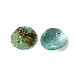 Spray Painted Natural Akoya Shell Connector Charms&nbsp;LS-BSHE-S304-17F