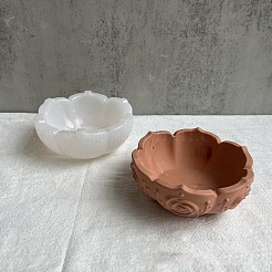 蓮の収納ボウルシリコン型  レジンキャスティングコースター金型  UVレジン用  エポキシ樹脂工芸品作り  ホワイト  115x50mm&nbsp;PW-WG45594-01