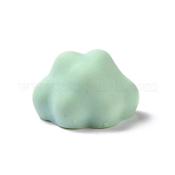 かわいい不透明樹脂カボション  顔の模様のある雲  薄緑  21x27x17mm&nbsp;RESI-L037-02G