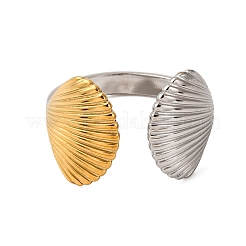 304 Stainless Steel Double Color Cuff Rings&nbsp;RJEW-S635-01GP-N