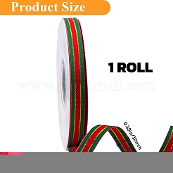 ポリエステルリボン  グリッド  クリスマスのテーマ  シーグリーン  3/8インチ（10mm）  約22m /ロール&nbsp;OCOR-WH20816-009A