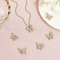 6Pcs Brass Micro Pave Cubic Zirconia Pendants&nbsp;KK-BBC0020-42
