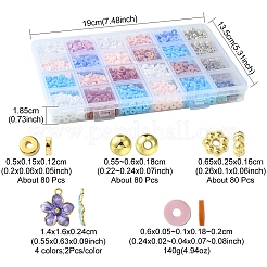 DIY ボヘミアン スタイルのジュエリー探しキット  ポリマー粘土ビーズを含む  合金エナメルチャーム  プラスチックビーズ  ミックスカラー  6x1mm  穴：2mm&nbsp;DIY-FS0007-78