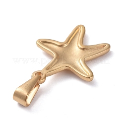 304ステンレスペンダント  ヒトデ/海星  ゴールドカラー  23x20x3mm  穴：8x3mm&nbsp;STAS-I127-089G