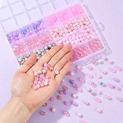 DIY Round Glass Beads Bracelets Making Kits&nbsp;DIY-YW0011-79