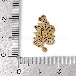 ステンレスペンダント201個  レーザー切断  ボヘミアン 生命の木 チャーム  ゴールドカラー  20x11.5x1mm  穴：1.2mm  5個/セット&nbsp;STAS-Q329-02G