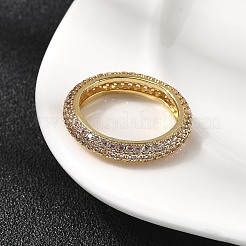 Brass Micro Pave Cubic Zirconia Finger Rings&nbsp;RJEW-P166-10G